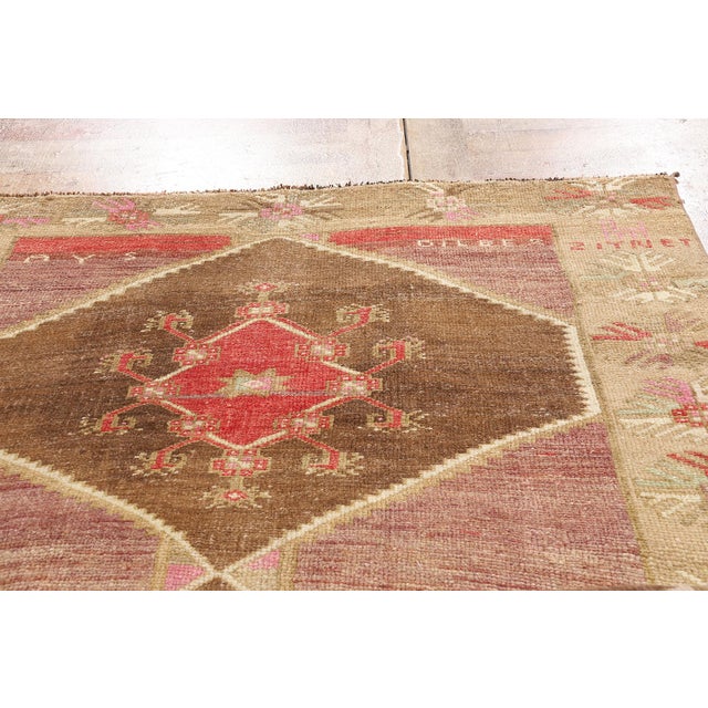 Vintage Turkish Oushak Rug, 04'02 X 12'08 For Sale In Dallas - Image 6 of 11