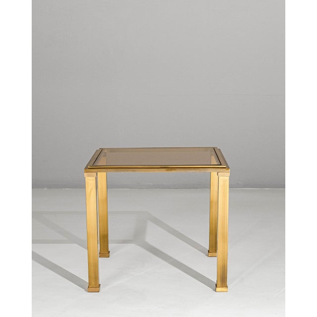 20th Century French Pierre Vandel Style Brass & Glass Coffee Table For Sale - Image 16 of 18