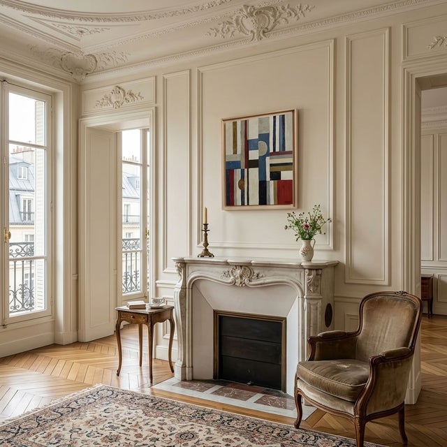 Beige À Contretemps, Contemporary French Geometric Abstract Framed by Sophie Dumont For Sale - Image 8 of 8
