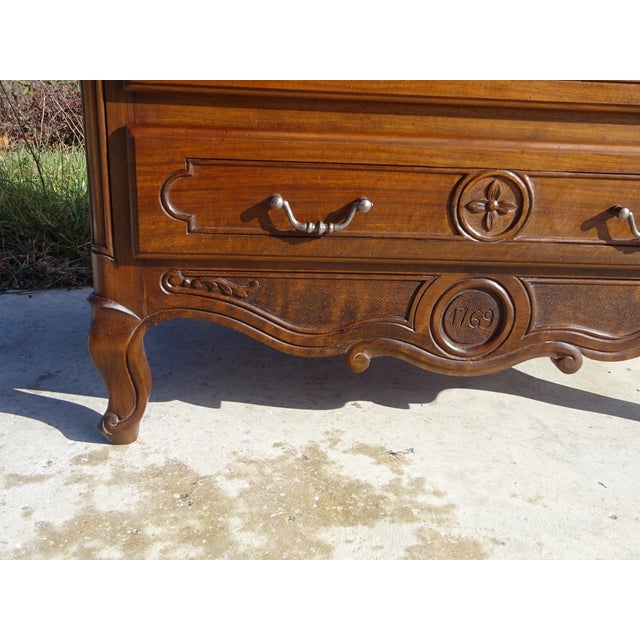 Louis XV Display Cabinet with Secretary and Drawers in Walnut, 1960s For Sale - Image 10 of 18