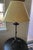 Laura Lee Hand Forged Wrought Iron Table Lamp with Vellum Shade *missing faux candle at neck *missing original finial...