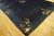 Textile Fascinating Navy Background With Lovely Intricate Floral Design Antique Chinese Peking Rug For Sale - Image 7 of 8