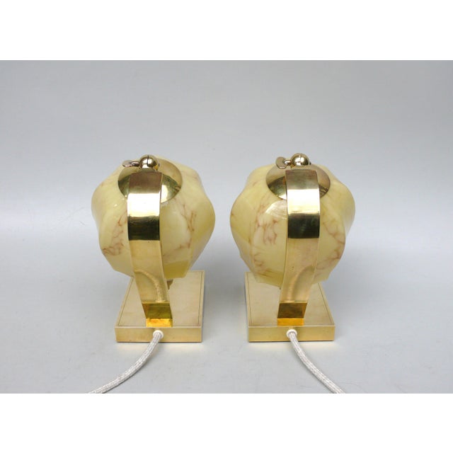 1920s Vintage Bauhaus Bedside Lamps in Brass, 1920s, Set of 2 For Sale - Image 5 of 18