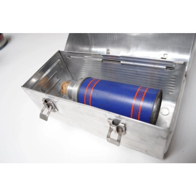 Vintage Aluminum "Victory" Domed Miner's Pail / Survivor Lunchbox With Corked Thermos For Sale - Image 10 of 12