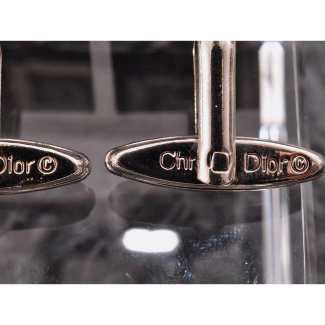Late 20th Century Vintage Christian Dior Gold Plate & Onyx Cufflinks "Circa 1980" In Bochic Case For Sale - Image 5 of 18
