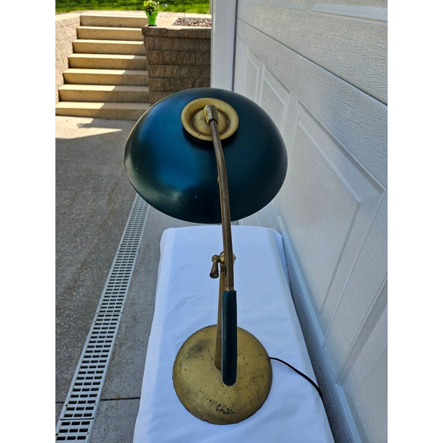 Mid 20th Century Turquoise Mid-Century Modern Industrial Desk Lamp For Sale - Image 5 of 12