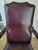 Burgundy Naugahyde Queen Anne Open Armchair - Late 20th Century For Sale - Image 10 of 11