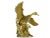 Vintage Handmade Solid Brass Open Wings Flying Goose Swan Duck Bird on Grass Figurine For Sale