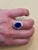 Blue 8.5 Carat Oval Tanzanite and 2 Carat Diamond Ring 18 Karat White Gold, Estat For Sale - Image 8 of 18