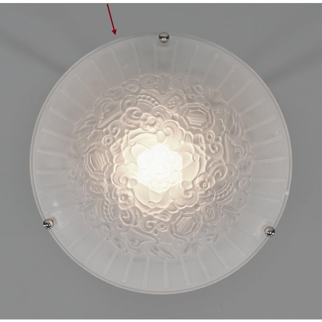 French Art Deco Pendant Light by Hettier Et Vincent & Hanots 1920s France For Sale - Image 12 of 12