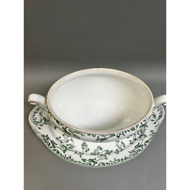 Vista Alegre Vintage Vista Alegre Portuguese Porcelain Green Ivy Soup Tureen Set For Sale - Image 4 of 5