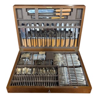 Cutlery Box from Mappin & Webb, 1930s, Set of 91 For Sale