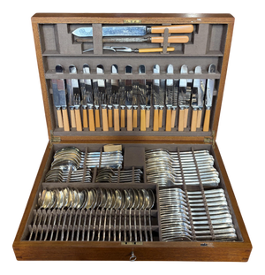 Cutlery Box from Mappin & Webb, 1930s, Set of 91