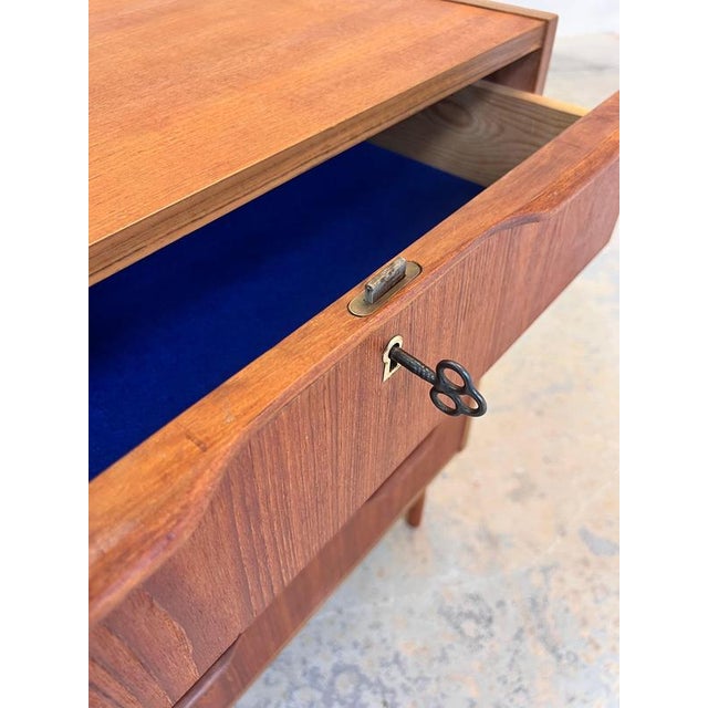 Teak Chest of Drawers with Lock, Denmark, 1960s For Sale - Image 6 of 11