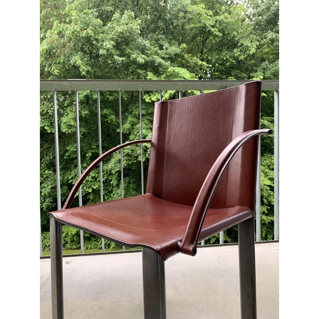 Matteo Grassi Mid-Century Leather Chairs by Carlo Bartoli for Matteo Grassi, 1990s, Set of 2 For Sale - Image 4 of 18