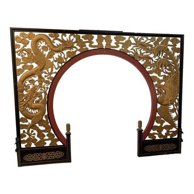 Room Size Wood Carved Chinese Moon Gate Chairish