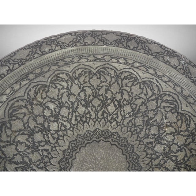 Large Antique Islamic Ottoman with Copper Table Tray, 1950s For Sale - Image 9 of 12