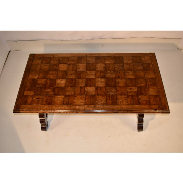 Oak and Walnut Spanish Parquet Top Table, Circa 1900 For Sale - Image 10 of 10