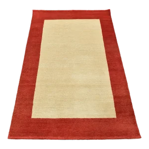 Gabbeh Rug 4’3” X 6’4” Ivory Wool Contemporary Hand-Knotted Area Carpet