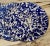 Set of six vintage early 1980s hand made with different shades of blue and white sponge-ware style metal enameled plates,...