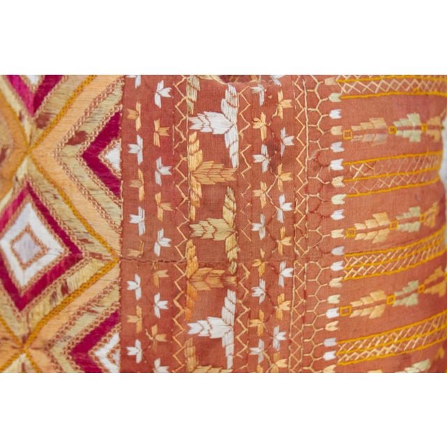 Antique Indian Folk Pillow For Sale In Los Angeles - Image 6 of 10
