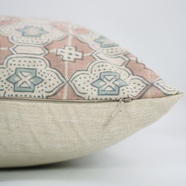 Not Yet Made - Made To Order Fabdivine Handmade Block Print Linen Blend Lumbar Pillow Cover 14x20 Inches-Jharoka Design For Sale - Image 5 of 9