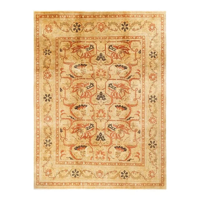 Mogul Collection Hand-Knotted Area Rug - Yellow 9' 3" x 11' 10" For Sale - Image 4 of 4