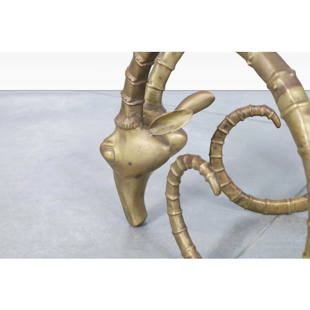 1970s Brass Ibex Rams Head Dining Table Base in the Style of Alain Chervet - Set of 2 For Sale - Image 11 of 13