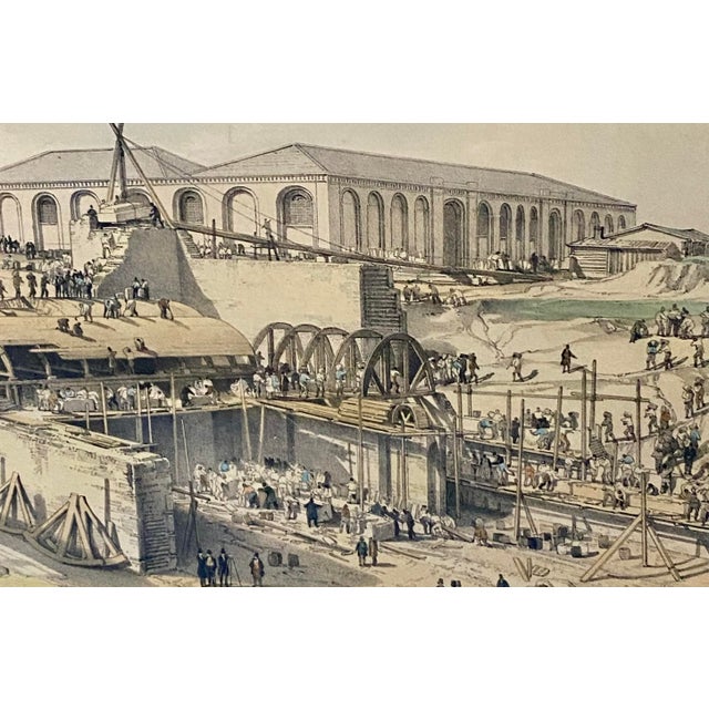 John Cooke Bourne, The Stationary Engine House, Camden Town, London, 1839, Hand-Coloured Lithograph For Sale - Image 6 of 15