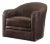 Century Furniture Bramonte Swivel Chair, Charcoal Leather For Sale