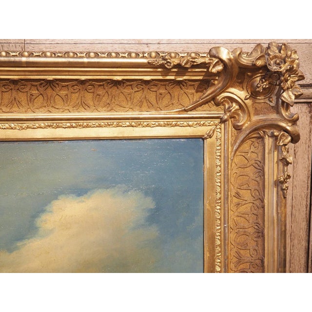 Wood Antique Dutch Oil on Board Painting of Cattle, Signed and Dated 1858 For Sale - Image 7 of 13