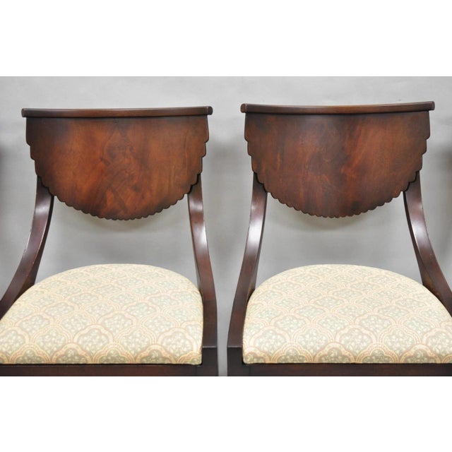 Wood Late 20th Century Attributed to Pietro Constantini Italian Regency Mahogany Klismos Dining Chairs - Set of 4 For Sale - Image 7 of 15