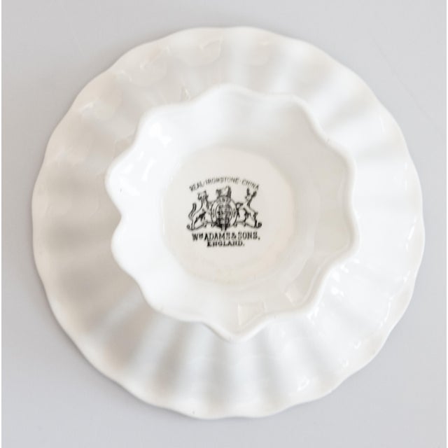 1930s Vintage English Fluted White Ironstone Pedestal Bowl For Sale - Image 5 of 7