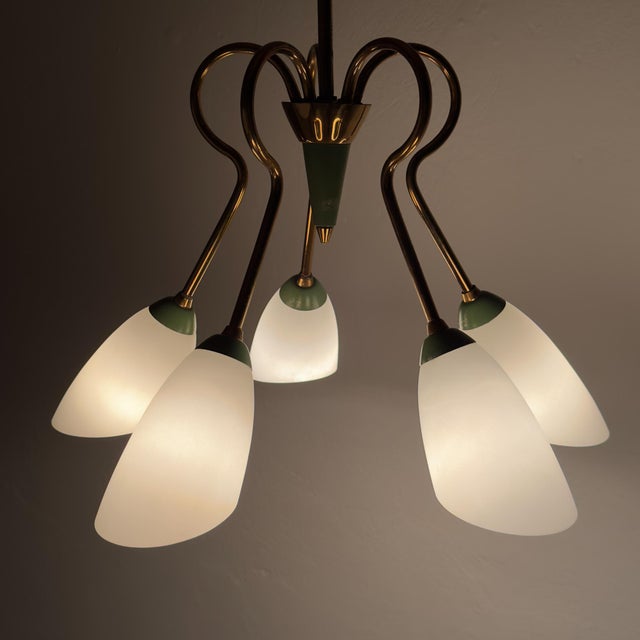 Vintage Stilnovo Chandelier, Italy 1940-50s, 1950s For Sale - Image 10 of 18