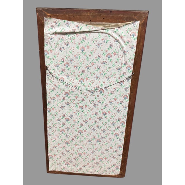 Wood Antique Empire Mahogany Ogee Mirror With Floral Basket of Fruit Theorem For Sale - Image 7 of 8