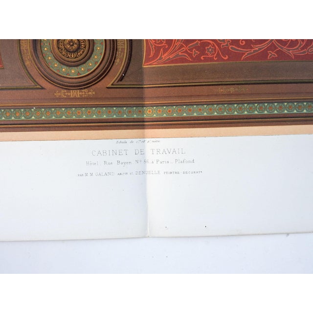 French Large 1877 Hotel Rue Bayen French Architectural Ornament Lithograph For Sale - Image 3 of 5