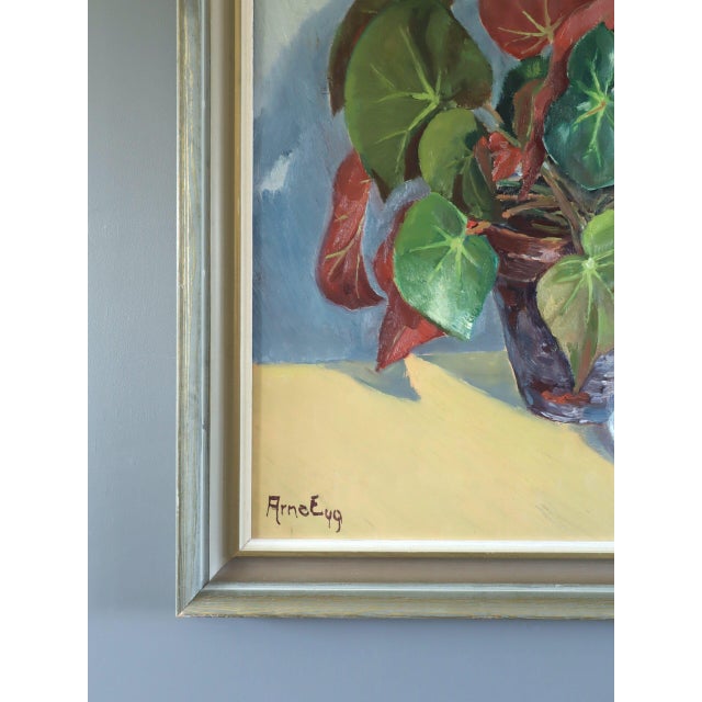 Mid 20th Century 1949 Mid-Century Modern 'Begonia & Apples' Vintage Original Still Life Oil Painting, Framed For Sale - Image 5 of 11