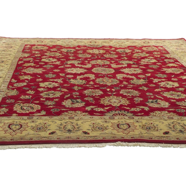 Jacobean Vintage Red Indian Rug - 08'02 X 10'05 For Sale - Image 3 of 8