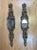Traditional Set of 2 Long Carved Antiqued Gold and Silver Mirrors For Sale - Image 3 of 12