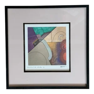 Framed Abstract Offset Lithograph Print
