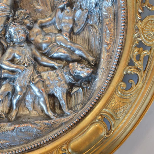 Pair of Deep Relief Figural Metal Wall Plaques, Late 19th Century. For Sale - Image 9 of 12