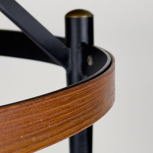 Black Vintage Italian Metal and Teak Coffee Table by Silvio Cavatorta, 1950s For Sale - Image 8 of 18