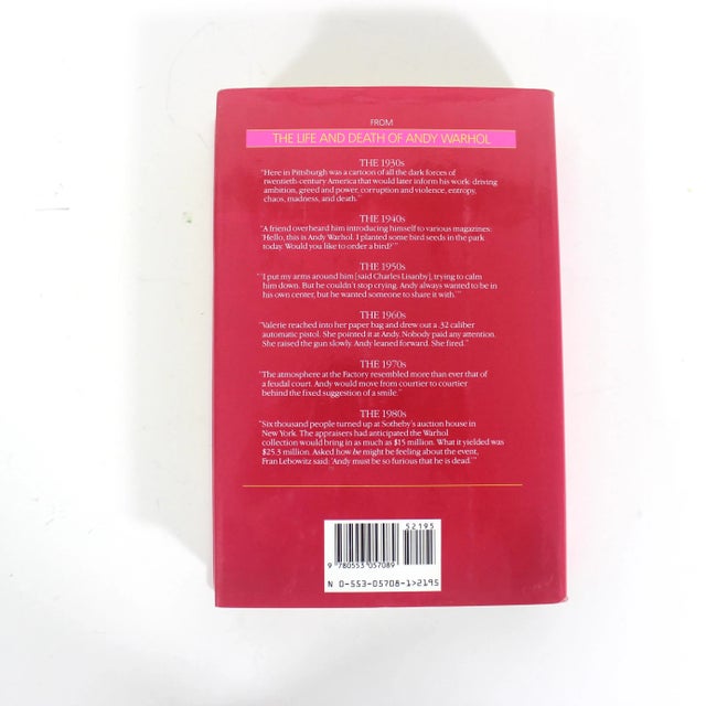 Pop Art 1989 the Life and Death of Andy Warhol by Victor Bockris Hard Cover Book For Sale - Image 3 of 7