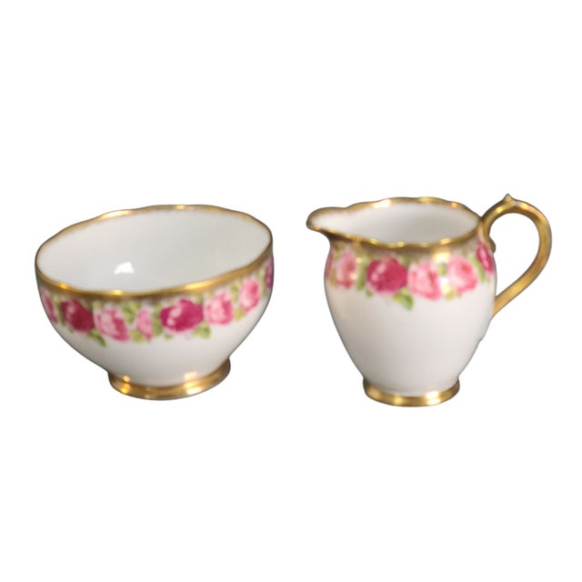 Elevate your teatime with the Roslyn Fine Bone China Creamer & Sugar Set, a vintage duo that exudes romantic charm....