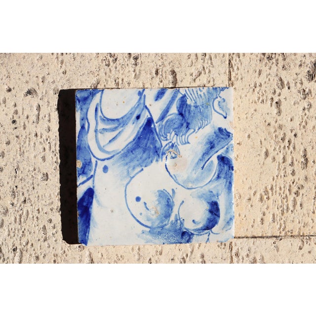 This original Antique Tile depicting a Woman Torso was made in Portugal in the period of 1706–1750! The tile is made of an...