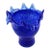 Vintage Cobalt Blue Art Glass Handkerchief Vase Ruffled Edge Hand Blown 10" For Sale