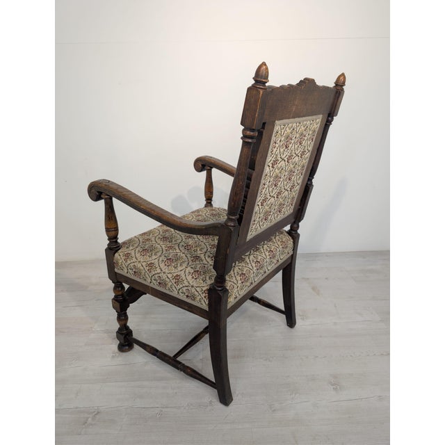 Antique Armchair in Oak Wood with Springs For Sale - Image 15 of 18