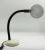Table/desk lamp in ivory painted aluminum with goose -neck arm in plastic, adjustable, Italy 1970 European Plug (up to...