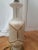 White Hollywood Regency Frosted Hand Painted Lamp With Shade For Sale - Image 8 of 12