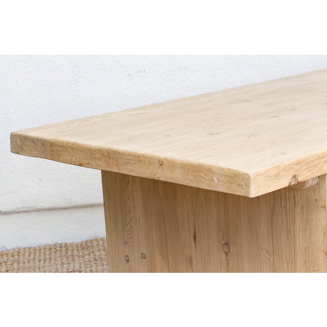 1990s 84" Old Wood Rustic & Refined Dining Table For Sale - Image 5 of 11